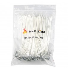 EricX Light 100 Piece Candle Wick 8" Pre-Waxed & Cotton Core,For Candle Making,Candle DIY
